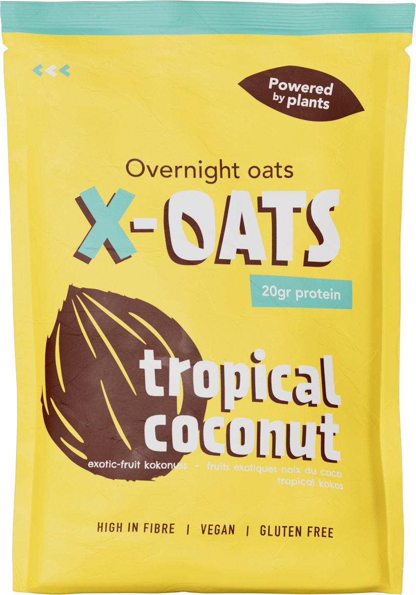 X-OATS Proteïne Oats Ontbijtshake - 24 Porties - 20g Eiwit per Portie - Laag in Suiker - Vegan - Glutenvrij - Tropical Coconut