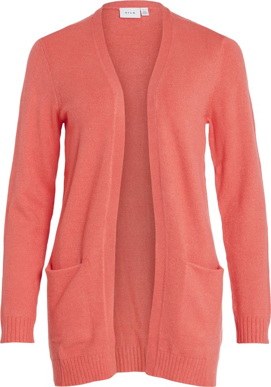 Vila Cardigan Viril Open L/s Knit Cardigan - Noos 14044041 Dubarry/dark Melange Femme Taille - M