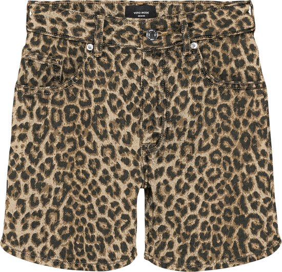Vero Moda Broek Vmtess Mr Denim Aop Shorts Noos 10329962 Silver Mink/leopard Dames Maat - XS
