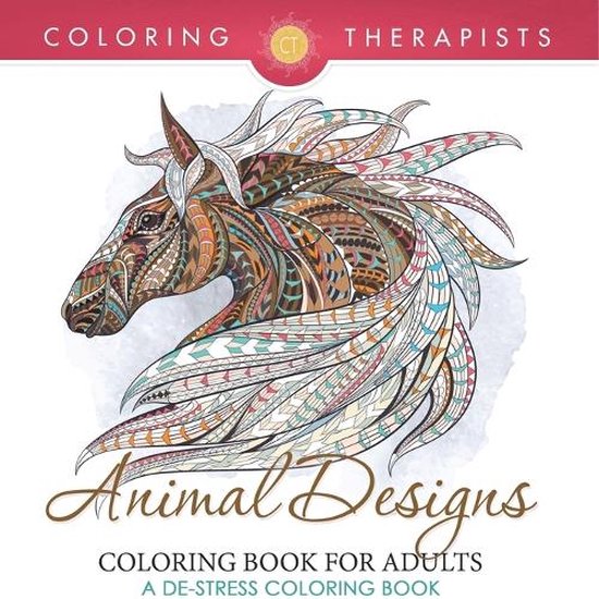 Animal Designs Coloring Book For Adults - A De-Stress Colori ... - cover