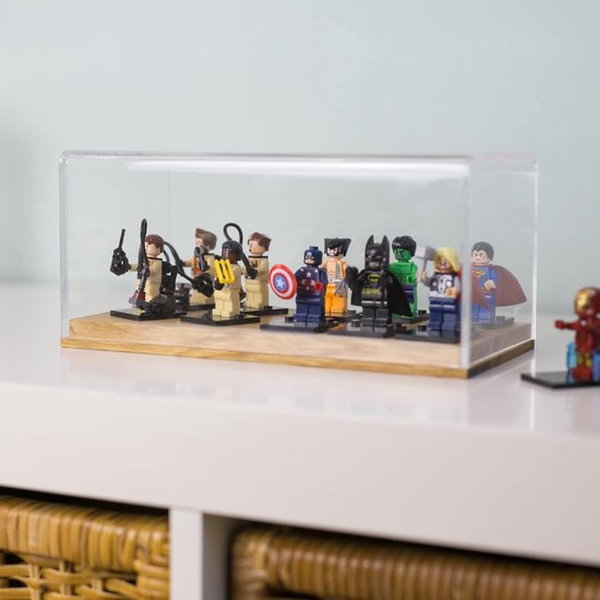 HMF 46872 Acrylic Display Cabinet with Wooden Base for Model Cars, 27 x