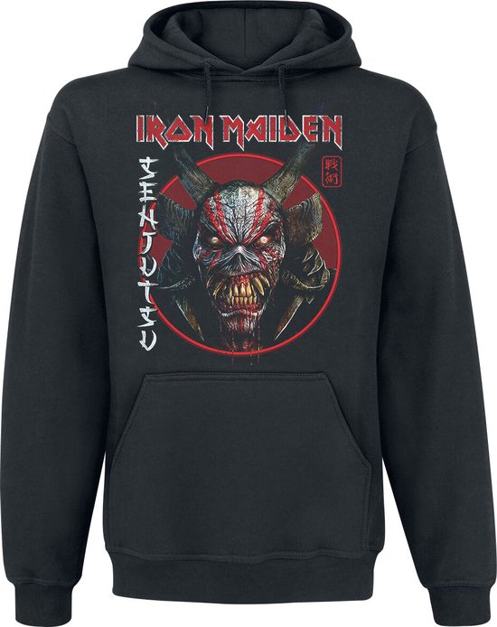 Sweat à capuche Iron Maiden Senjutsu Eddie Face Circle pour homme - Noir - M
