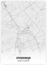 Steenwijk plattegrond - A3 poster - Tekening stijl