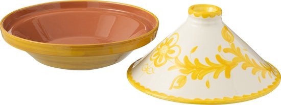 J-Line tajine Granada - céramique - blanc/jaune