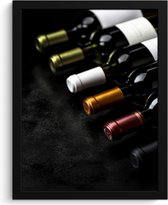 Cadre photo avec poster - Cadre affiche 30x40 cm - Posters - Vin - Bouteilles - Variation - Saveurs - Photo sous cadre - Décoration murale Cuisine - Accessoires Décoration murale - Décoration murale - Peintures