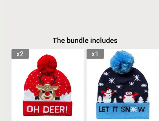 Bonnet de Père Noël Nivard - Adultes - Noël - Père Noël - Hiver - Chaud - Noël - Bonhomme de neige bleu