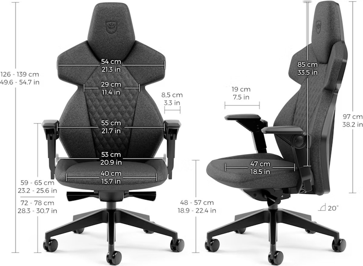 Noblechairs Dawn TX gamestoel graniet – foto 6