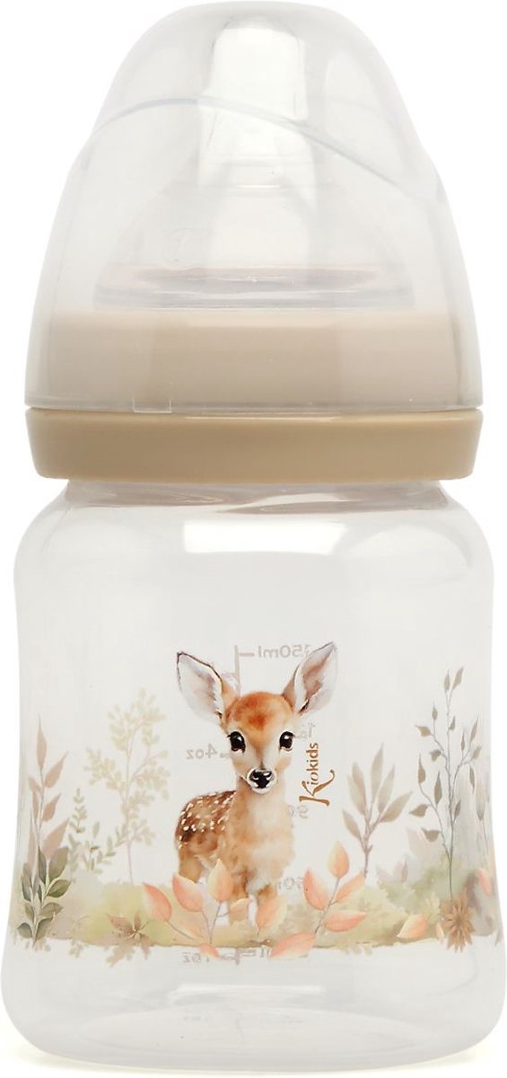 Goedkoopste Babyfles brede hals 150 ml voor baby’s 0 maand - Beige Hert