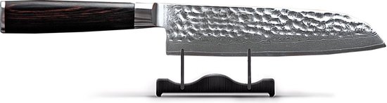 Shinrai Japan - Couteau japonais Nakiri 18 cm - Couteau de chef - Couteau Damas - BR Damas martelé - Avec boîte cadeau de luxe