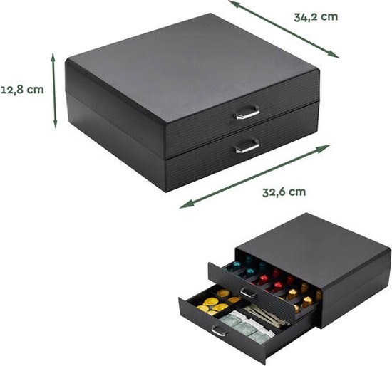 BRASQ Capsulehouder Voor Nespresso Capsules Opbergbox Met Lade 50 Cups Koffiecapsulehouder Zwart 591266103
