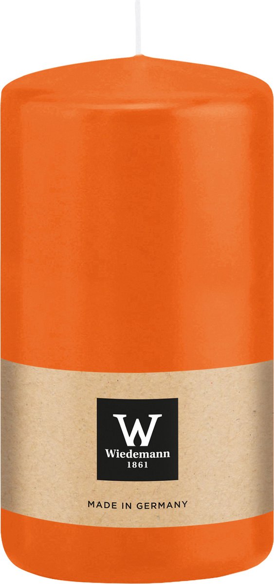 Wiedemann Cilinderkaars/stompkaars - oranje - 12 x 6 cm - 33 branduren - zuilkaarsen