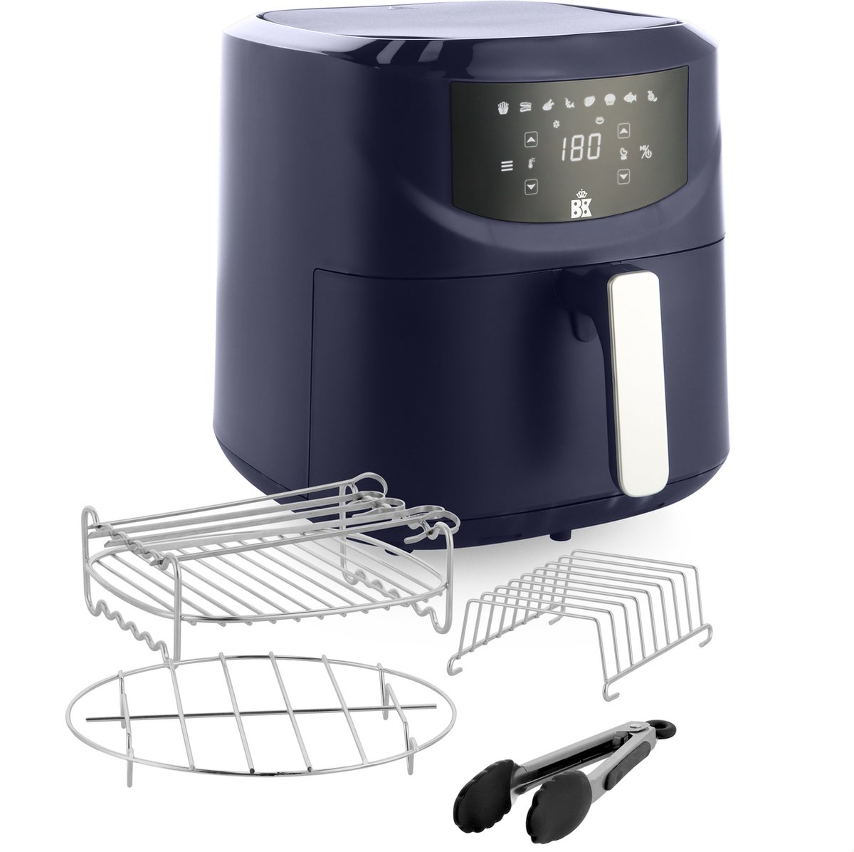 BK Connect XXL Airfryer 7,6L met 4-delige grillset - PFAS vrij