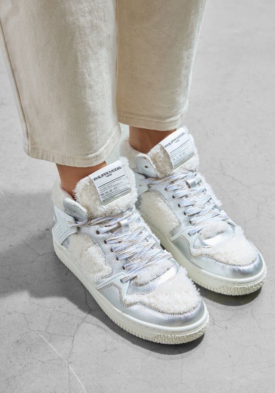 Philippe Model La Grande Mid Woman Sneakers - Leer - Dames - Wit - Maat 37