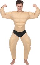 Portret Van De Spier Shirtless Mens Met Perfect Sportief Lichaam Op Witte Achtergrond Stock Foto