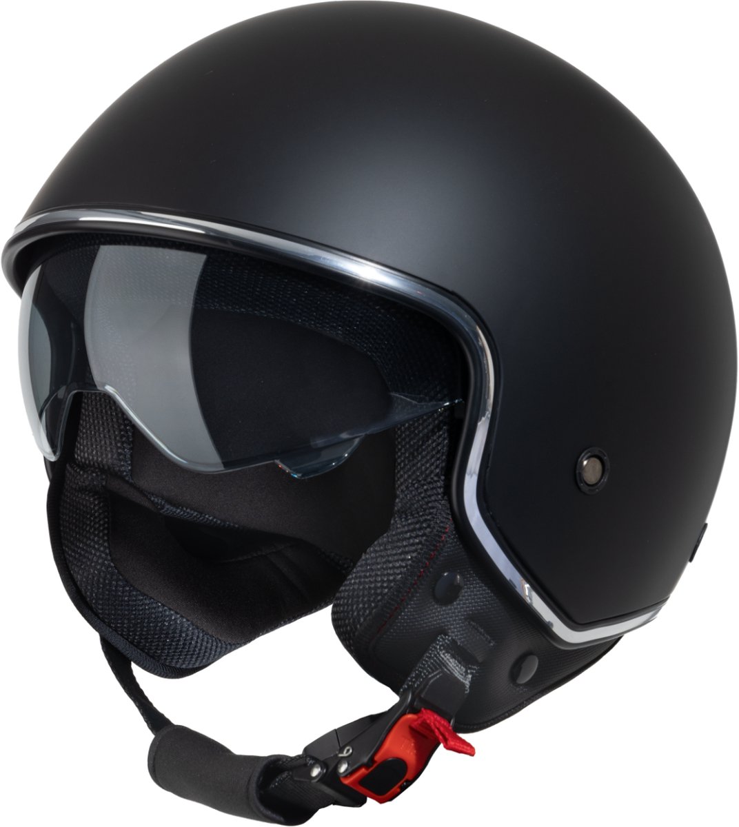 VINZ Giovi Jethelm met Zonnevizier / Scooter Helm | Pothelm ECE 22.06 Goedgekeurd | Geschikt voor Scooter, Snorfiets en Motor - Mat Zwart - XL