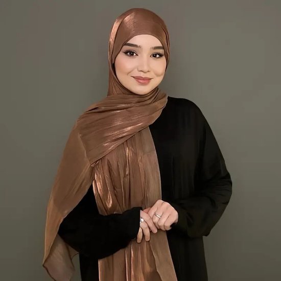 Foulard Bovista - Hijab - Femme - Abaya - Écharpe - Vêtements islamiques - Vêtements musulmans - Alhamdulillah - Marron