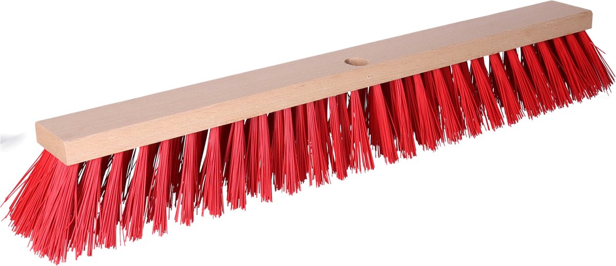 Goedkoopste Buemag Bezemkop - Elaston - rood - hout - hard - 60 cm - 24mm - straatbezem/buitenbezem