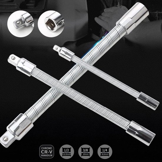 3-delige Flexibele Dopverlengstuk Ratelsleutel Gereedschapsset 1/4'' 3/8'' 1/2'' kopen vanaf een prijs van 7.83