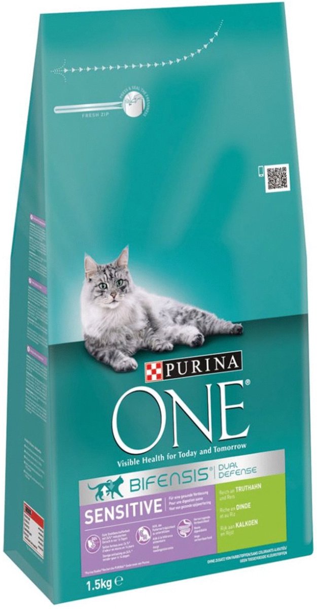 Bol.com PURINA® ONE Sensitive Rijk aan Kalkoen & Rijst brokjes 1,5 kg aanbieding