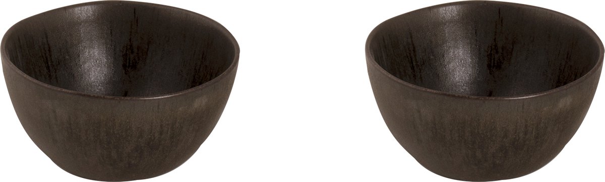 Palmer - Tama - Schaal - Kom - 2 stuks - 80 cl - ø 15 cm - Zwart/Blauw - Stoneware - Bordenset