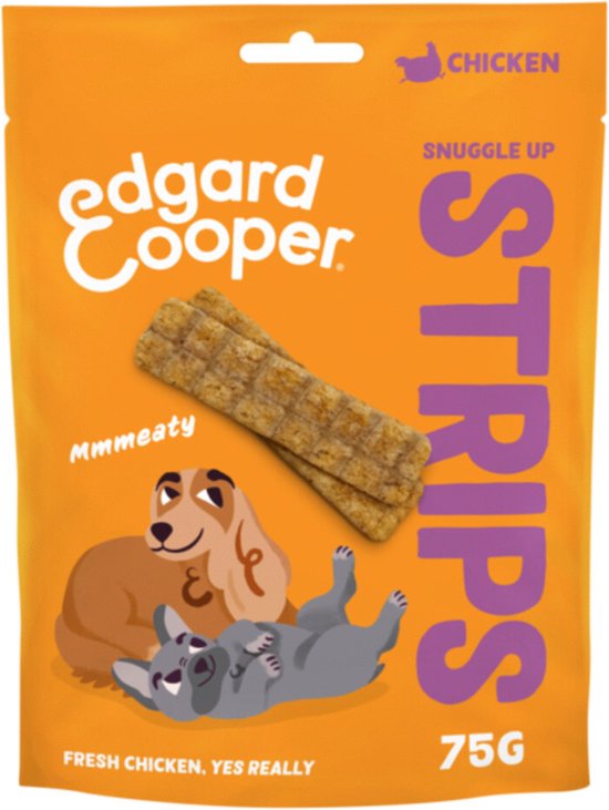 Edgard & Cooper Strips 75 g - Hondensnacks - Kip