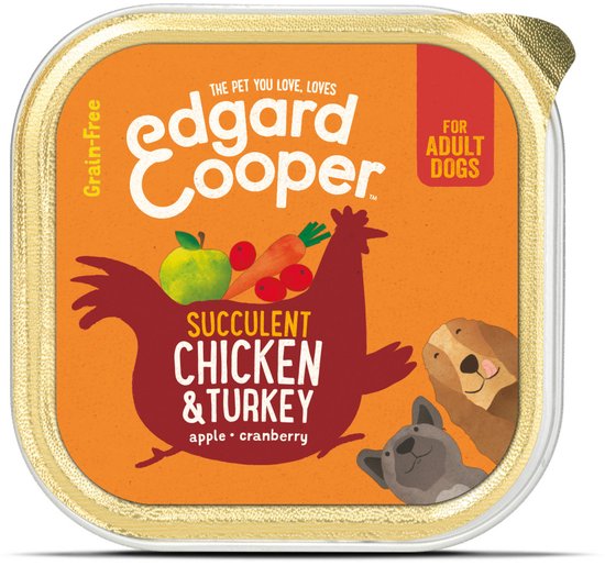 Edgard & Cooper Kuipje Honden Natvoer Hondenvoer Kip - Kalkoen 150 gr