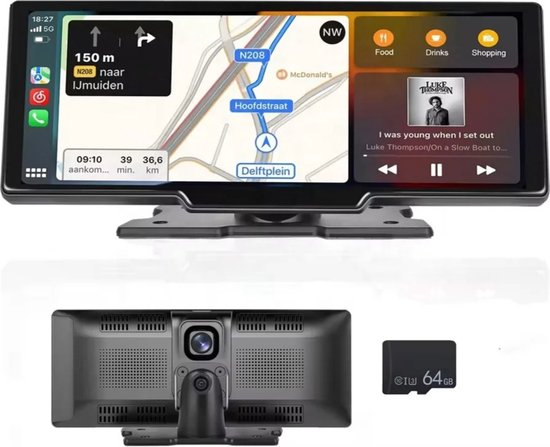 CarPlay Scherm met Dashcam - Android Auto scherm met Camera - Universeel van CarPlay — afbeelding 3