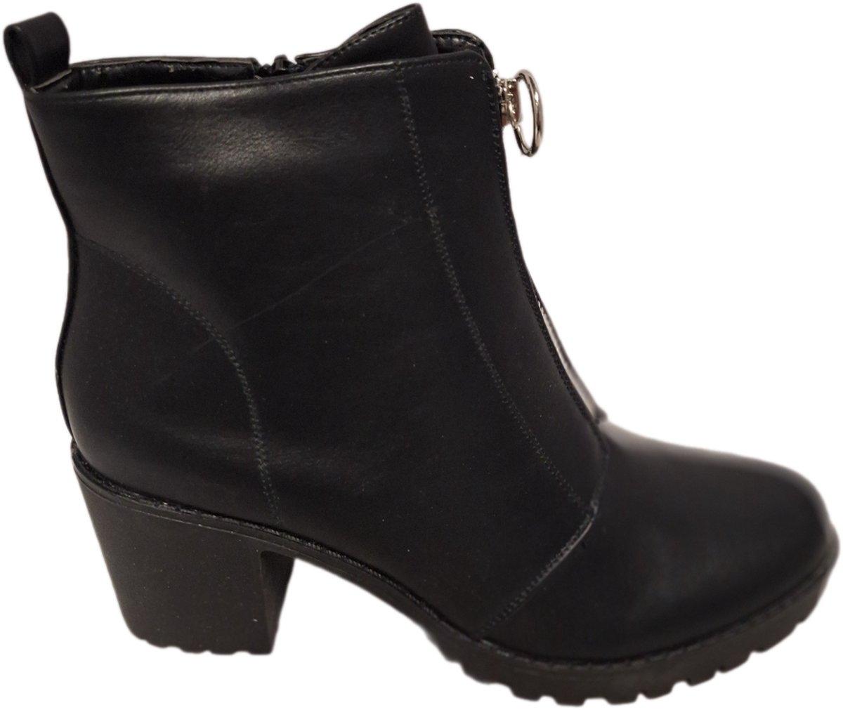 LUCKYSHOES -ENKELLAARSJE-FRONT SIERRITS-BLOKHAK LEDERLOOK