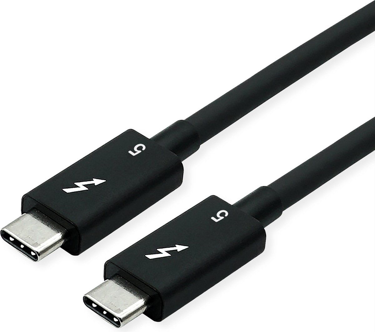 ROLINE Thunderbolt™ 5 kabel, C-C, M/M, 8K UHD-2, 80Gbit/s, 240W, passief, zwart, 1 m
