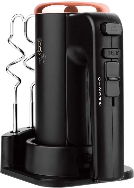 Berlinger Haus Handmixer 300W - 5 snelheden en Turbofunctie - Mixer met Deeghaken, Gardes - Krachtig en Compact - Zwart van Berlinger Haus — afbeelding 5