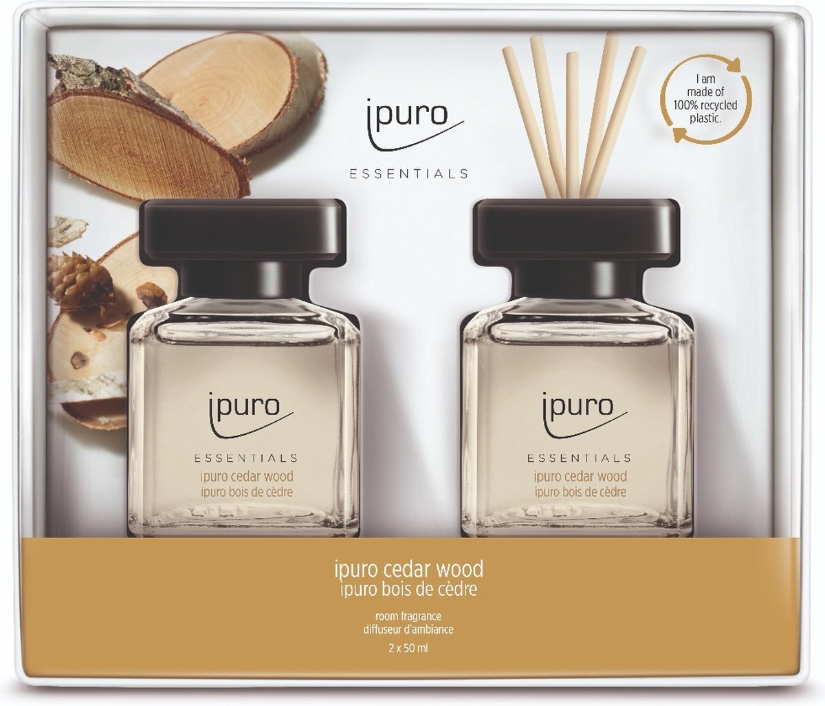 Goedkoopste Ipuro CedarWood Giftset 2x50ml - Geurstokjes