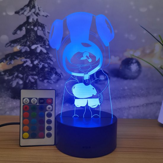 Brawl Stars Lamp Leon van Brawl Kids - Brawl Stars Speelgoed - Brawlstars - Leon Lamp - Knokkers Lamp - Brawl Kids - Kinderlamp - Nachtlampje - Multi Color Lamp - Lamp met afstandsbediening - Draadloos Nachtlampje van Brawl Kids — afbeelding 3