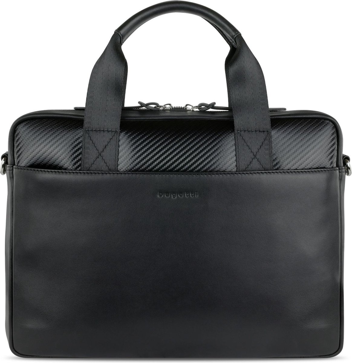 bugatti Laptoptas Schoudertas met laptopvak Comet bags Briefcase Black Zwart