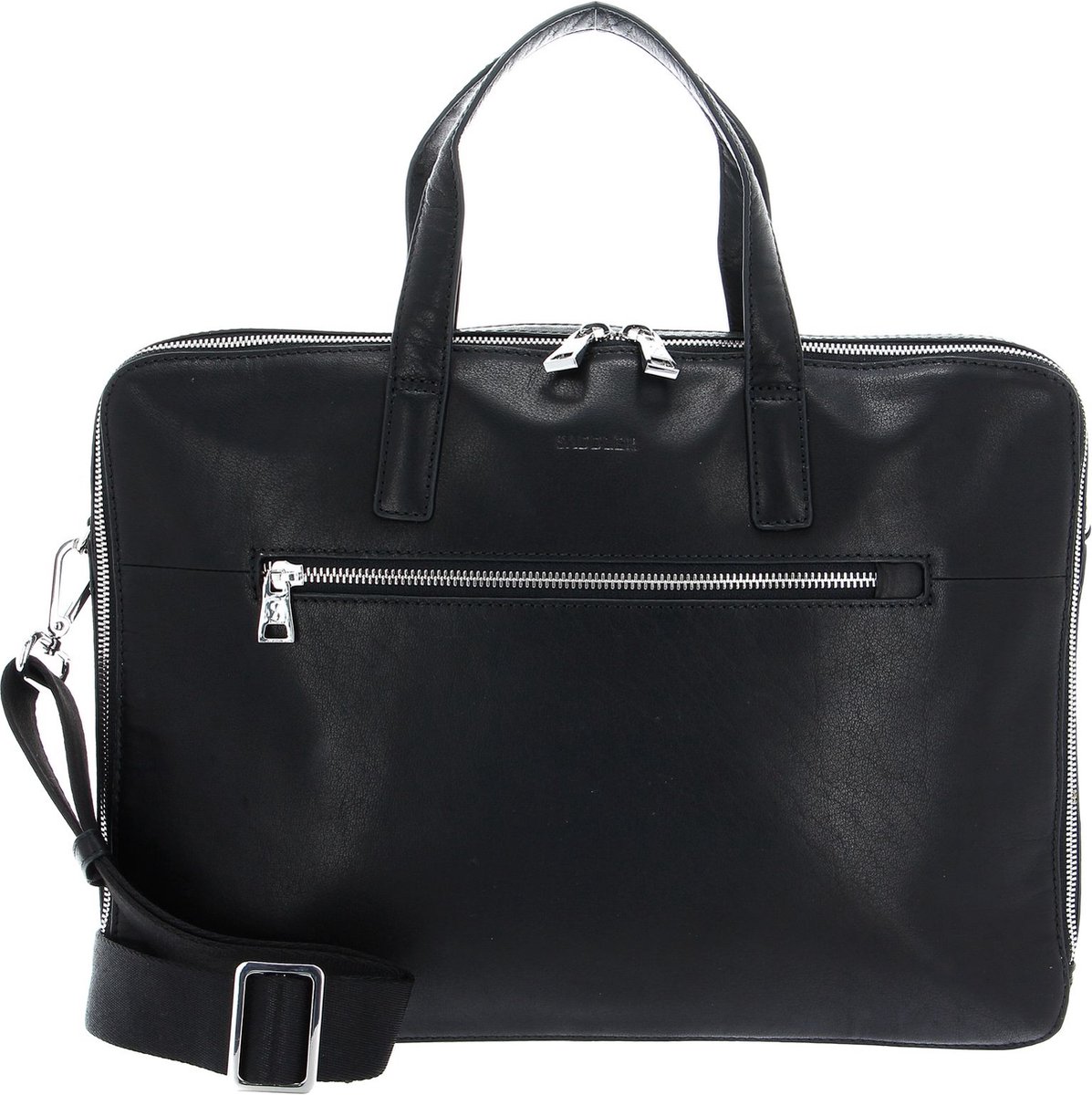 SADDLER Leren Laptoptas Business tas met laptopvak Williston Computer Bag Black Zwart