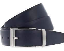 Vanzetti Leren Riem Dresscode: Business 35mm Cambered Belt W110 Nightblue Blauw
