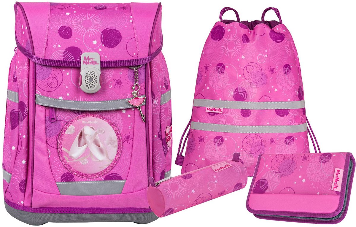McNeill Schooltas Tenero Schoolbag Set 5-delig Pinky Roze