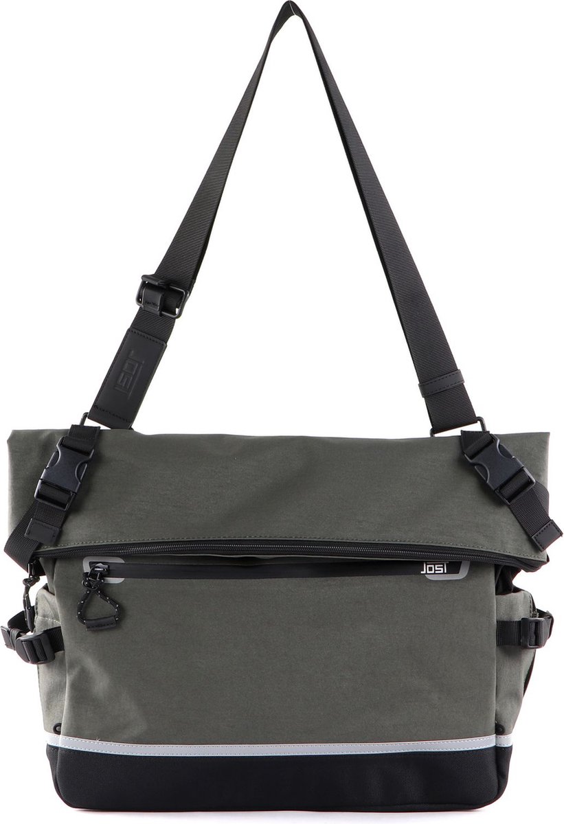 JOST Schoudertas Laptoptas met laptopvak Lillehammer Messenger Bag Olive Olijfgroen
