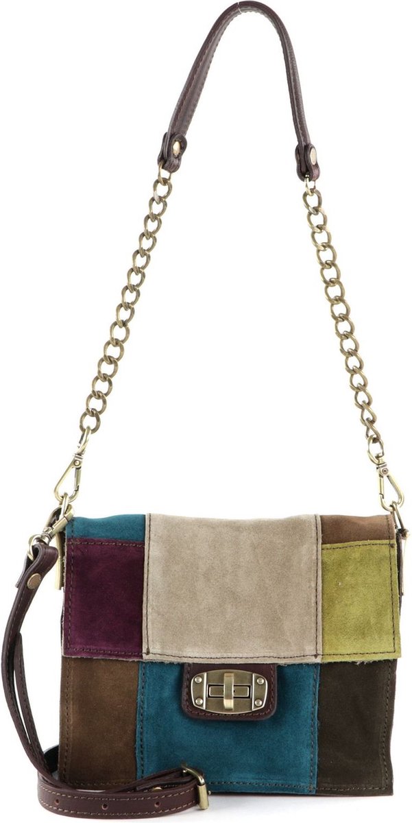 CATERINA LUCCHI Leren Schoudertas Avondtas Angelika Kauffman Shoulder Bag Miscellaneous Beige Veelkleurig