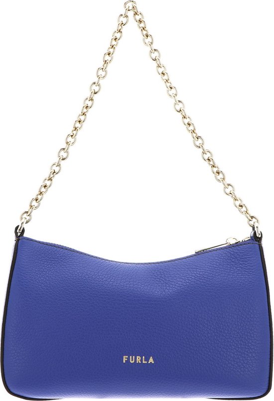 FURLA Cuir Sac à épaule bandoulière Sac à épaule Primula Mini Crossbody Double Strap Blu Cobalto + Soil Bleu