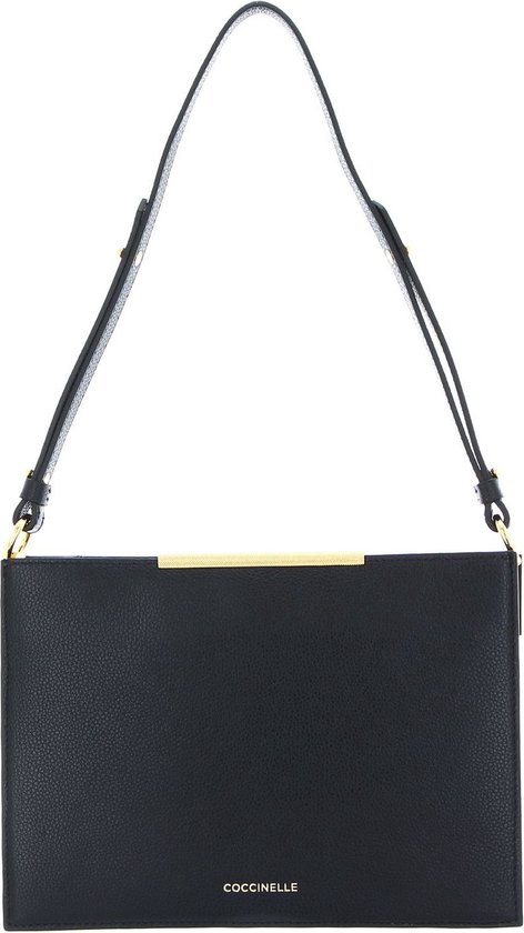 COCCINELLE Cuir Sac à épaule Delices Flat Shoulder Bag Noir