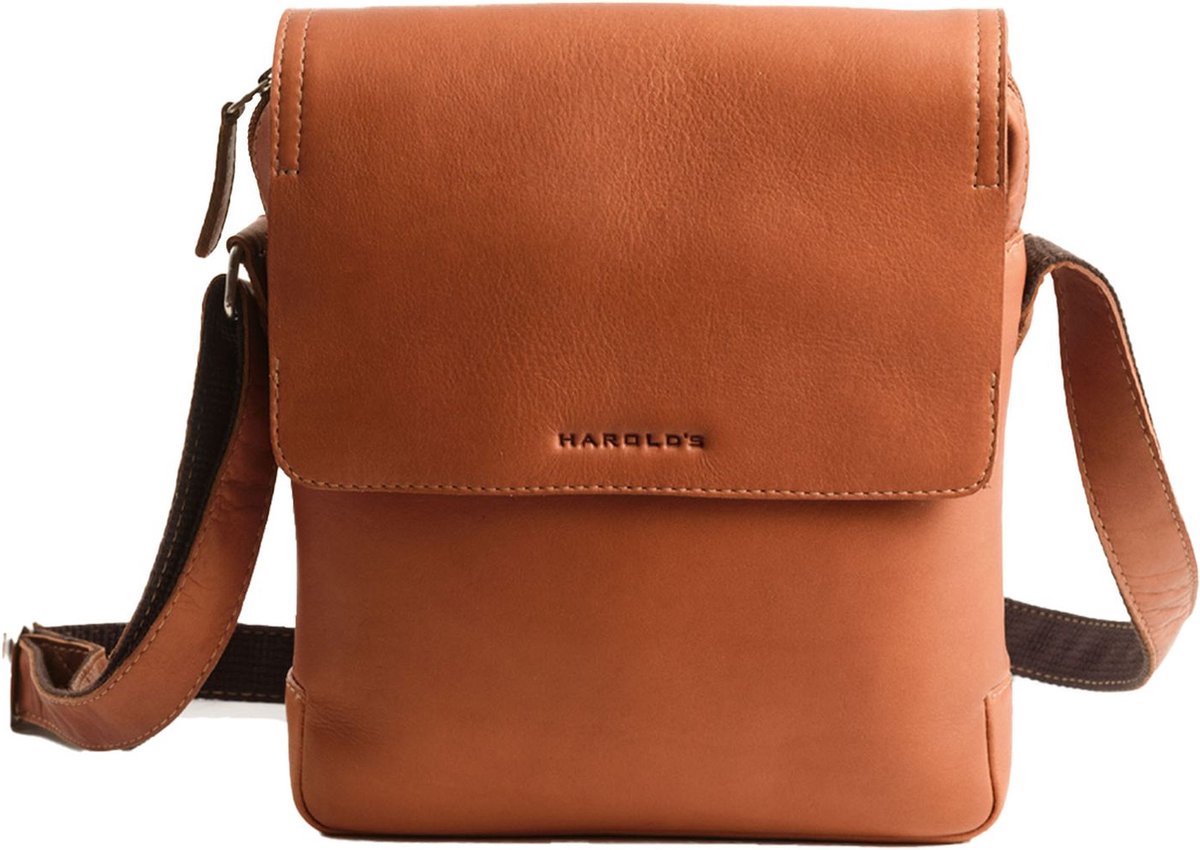 HAROLD'S Leren Schoudertas Campo Crossbag Cognac Lichtbruin