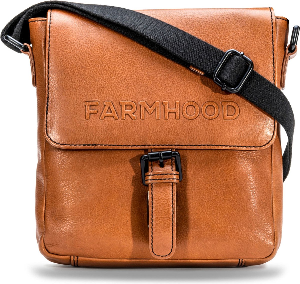 Farmhood Schoudertas Memphis Crossbody Bag Cognac Bruine