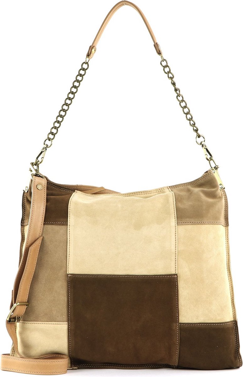 CATERINA LUCCHI Leren Schoudertas Angelika Kauffman Shopping Bag Comb. Butter Beige Bruine
