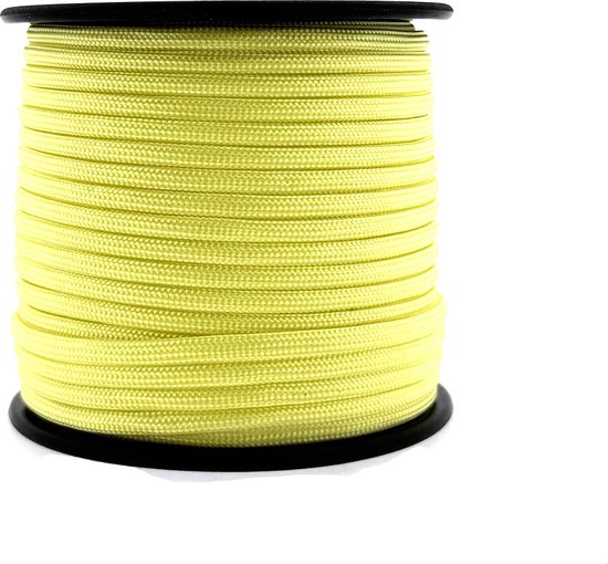 Pastelgele paracord 550 type III op een rol, 30 meter.