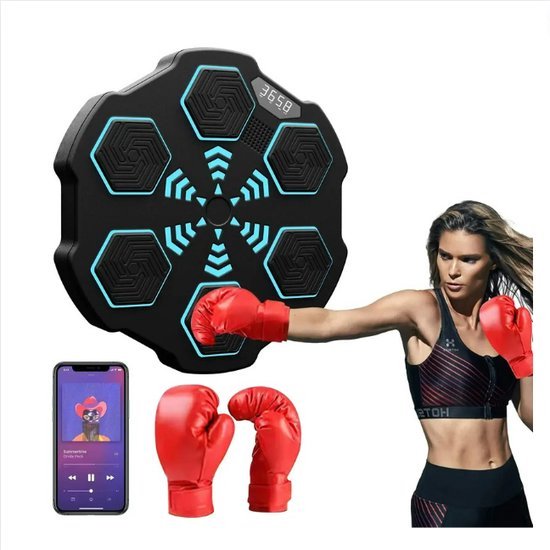 Vulaop Music Boxing Machine, Electronic Electronic Music Boxing Machine with Boxing Gloves, 9 Speed Modes and Counting Mode, Supports Bluetooth, Focus Agility Training, Black Vulaop Music Boxing Machine, Electronic Electronic Music Boxing Machine with Boxing Gloves, 9 Speed Modes and Counting Mode, Supports Bluetooth, Focus Agility Training, Black