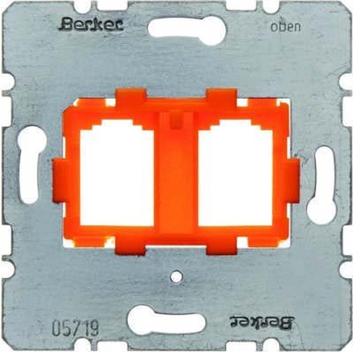 Hager Draagplaat met oranje opname 2-voudig voor Modular Jacks module-inzetstukken 454109