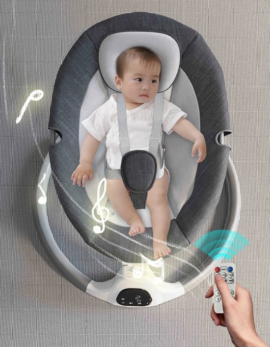 BBV Babywieg - Babybed - Wieg - Baby schommelstoel - Elektrische schommel - Roze - 65x65x47.5cm van BBV — afbeelding 5
