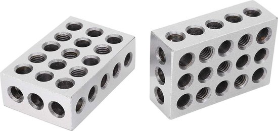Precision Steel 1-2-3 Blocks 23 Hole Matched 0.0002in Machinist Jig ...