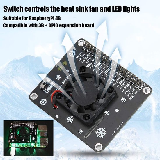 RPI-ventilator voor GPIO-uitbreidingskaart - effectieve warmteafvoer ...