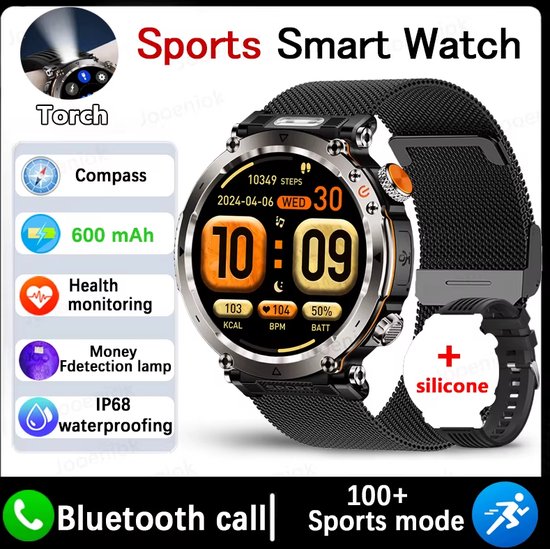Smartwatch voor Heren Dames, Slim Sporthorloge, 1,69 Inch Volledig Touchscreen 12 Sportmodi IP68 Waterdicht Heren Dames Bluetooth Fitnesshorloge voor Android (GOLD
